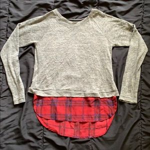 Grey and plaid shirt